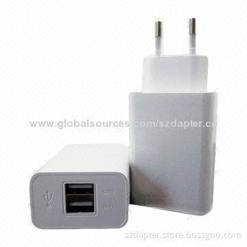 5V 3.1A dual USB charger for iPad with US/EU plugs